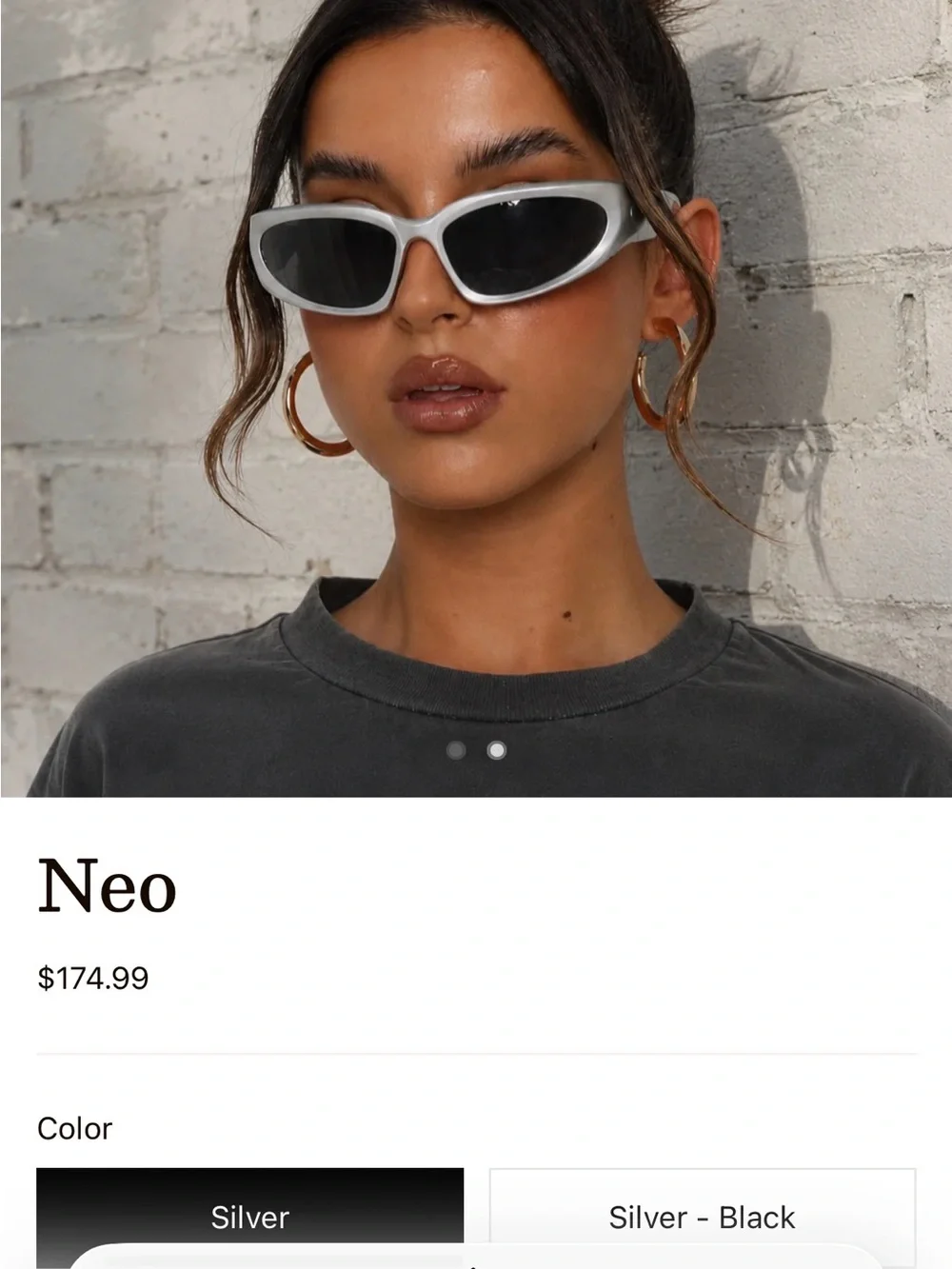 Women's 2000s Silver Sunglasses with Dark Lenses